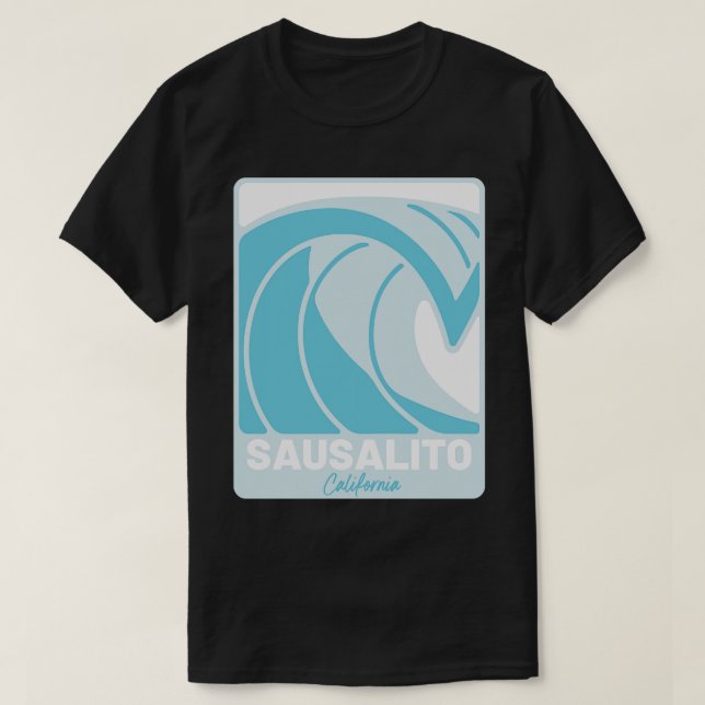Sausalito Beach California Pacific Ocean CA Crashi T-Shirt (Design vorne)
