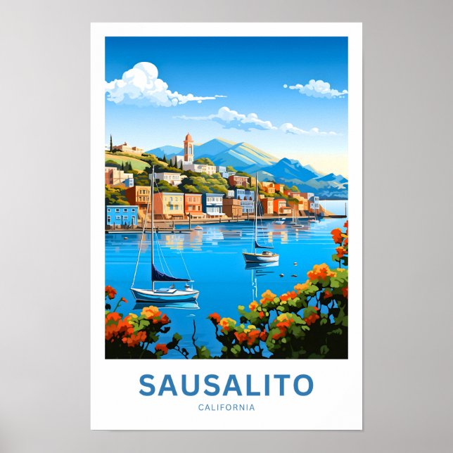Sausalito California Travel Print Poster (Vorne)