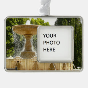 Sausalito Fountain California Travel Fotografy Rahmen-Ornament Silber