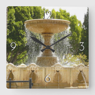 Sausalito Springbrunnen California Reisefotografie Quadratische Wanduhr