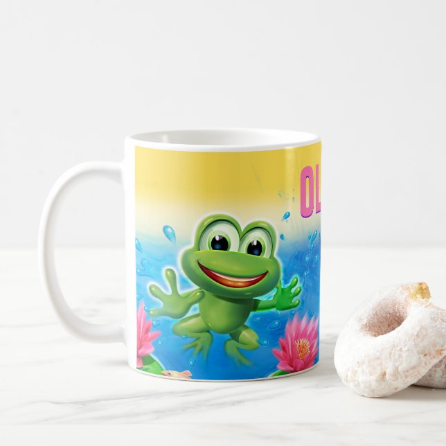 Saut de la tasse en céramique NOMMÉE faite sur (Avec donut)