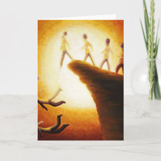 Sauter outre de la carte de voeux de falaise