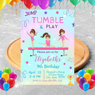 Sauter Tumble et jouer Invitation de fête d'annive