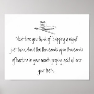 Sauter une nuit de brossage affiche dentaire