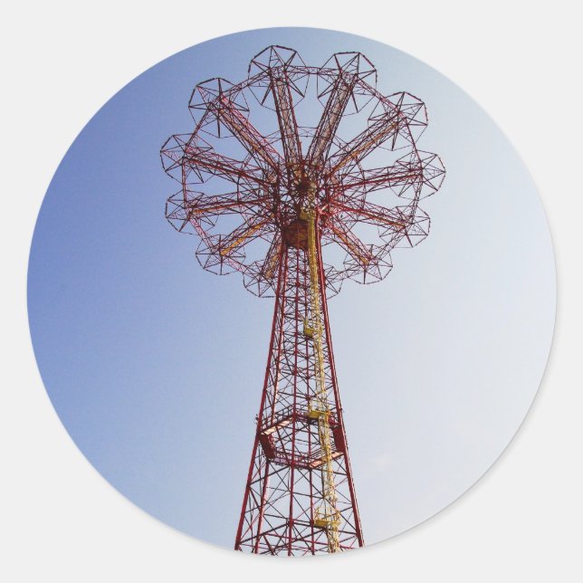 Sauts de parachute - île Coney, autocollant NYC (Devant)