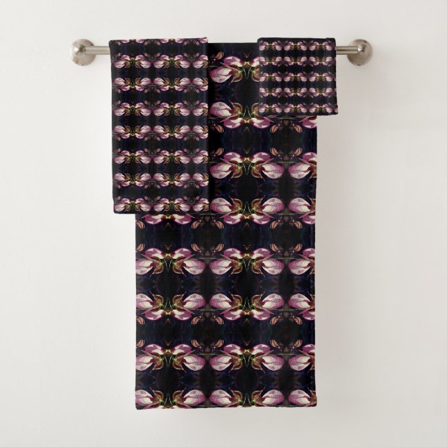 Sauvage rose Lady Slipper Orchid Pair Abstrait (En situation)