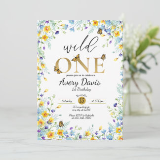 Sauvage une invitation de fleurs et de papillons s
