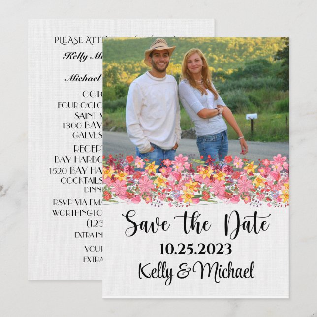 Sauver la date et Invitation (Devant / Derrière)