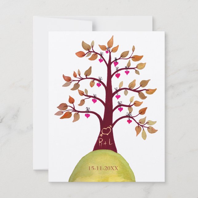 Sauver la date Invitation de mariage d'automne Scu (Devant)