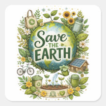 Sauvez la Terre – Autocollant Éco