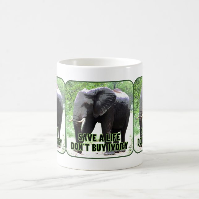 Sauvez la vie d'un éléphant, n'achetez pas de Mug  (Centre)