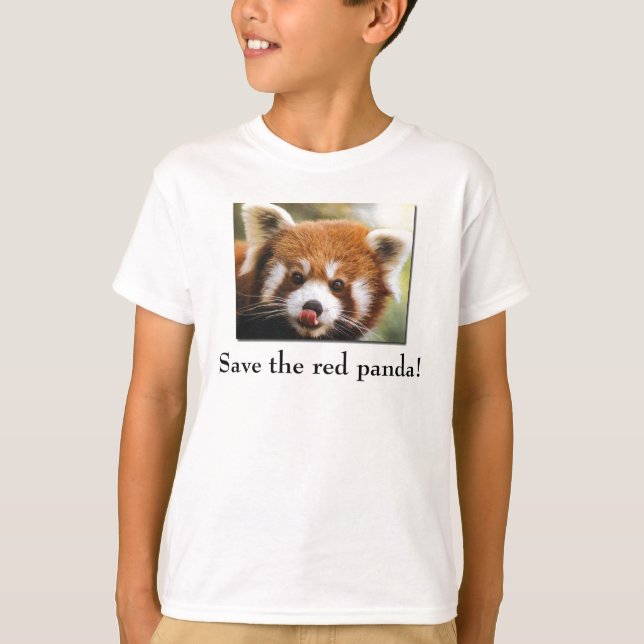 Sauvez le T-shirt de l'enfant de panda rouge (Devant)