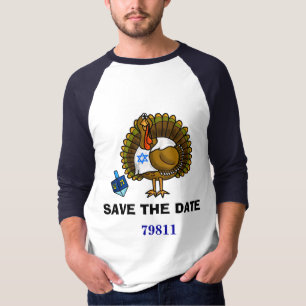 Sauvez le T-shirt de Thanksgivukkah de la date