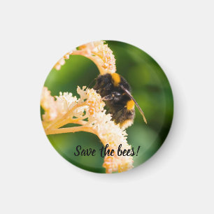 "Sauvez les abeilles" Abeille sur un aimant à fleu