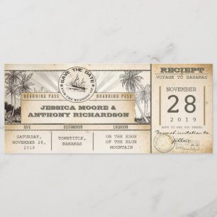 sauvez les billets de date - invitations vintages