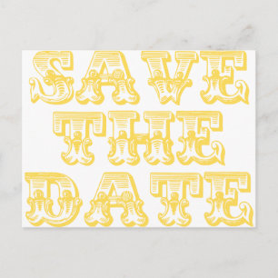 Sauvez les cartes postales de date en jaune