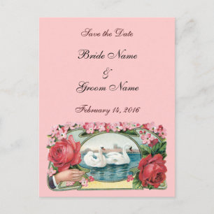 Sauvez les roses de date et la carte postale faits