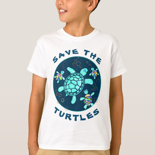 Sauvez les T-shirts de l'enfant des tortues (Devant)