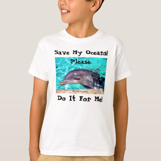 Sauvez mes océans ! T-shirt de dauphin (Devant)