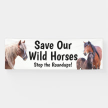 Sauvez nos chevaux sauvages 2,5 x 8 bannière