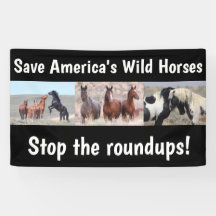 Sauvez nos chevaux sauvages 3 x 5 bannière