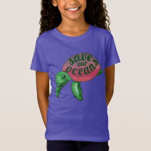 Sauvez nos océans Tortue de mer violette T-shirt