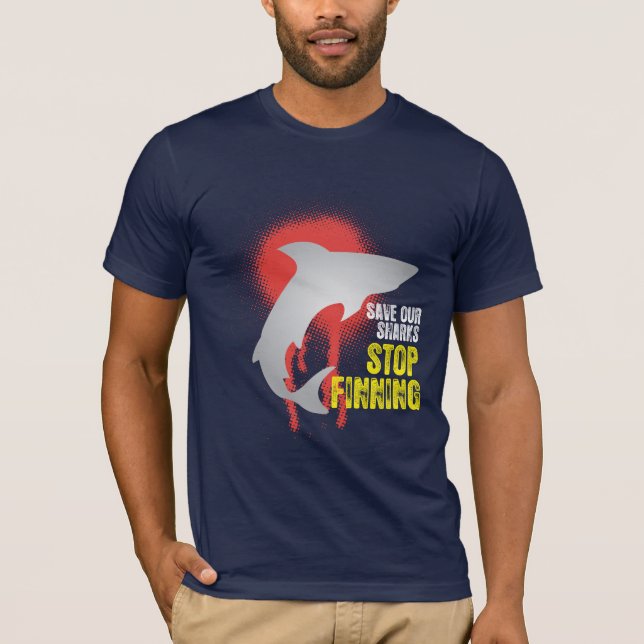 Sauvez notre T-shirt de Finning d'arrêt de requins (Devant)