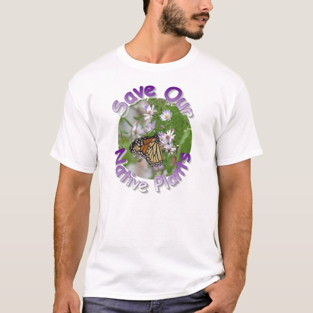 Sauvez notre T-shirt de monarque de plantes (Devant)