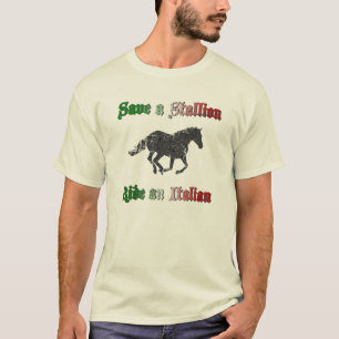Sauvez un T-shirt d'hommes italiens d'étalon un