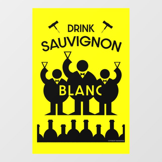 Sauvignon Blanc Wein Drinker Fensteraufkleber (Blatt)