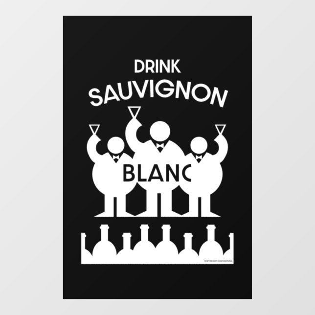 Sauvignon Blanc Wein Drinker Fensteraufkleber (Blatt)