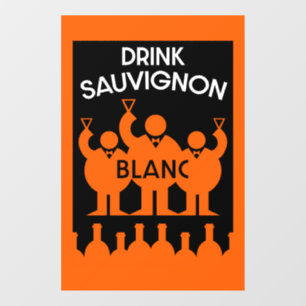 Sauvignon Blanc Wein Drinker Fensteraufkleber