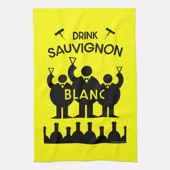 Sauvignon Blanc Wein Drinker Geschirrtuch (Vertikal)