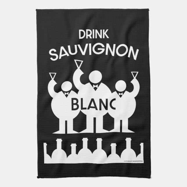 Sauvignon Blanc Wein Drinker Geschirrtuch (Vertikal)