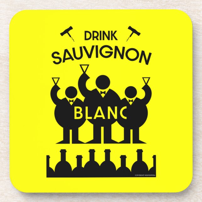 Sauvignon Blanc Wein Drinker Getränkeuntersetzer (Vorderseite)