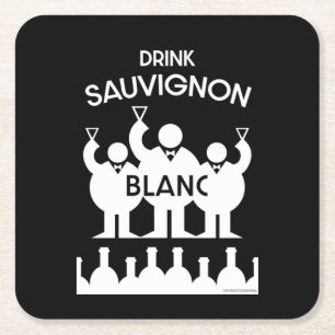 Sauvignon Blanc Wein Drinker Rechteckiger Pappuntersetzer