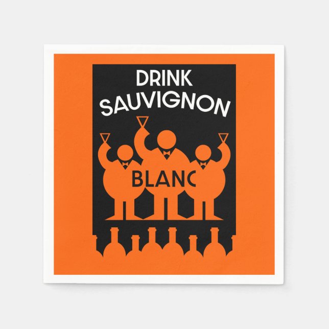 Sauvignon Blanc Wein Drinker Serviette (Vorderseite)
