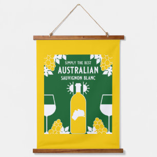 Sauvignon Blanc Wein Drinker Wandteppich Mit Holzrahmen