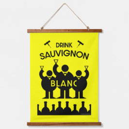 Sauvignon Blanc Wein Drinker Wandteppich Mit Holzrahmen