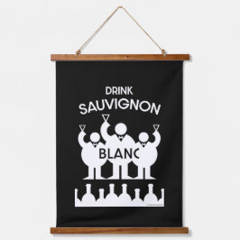 Sauvignon Blanc Wein Drinker Wandteppich Mit Holzrahmen