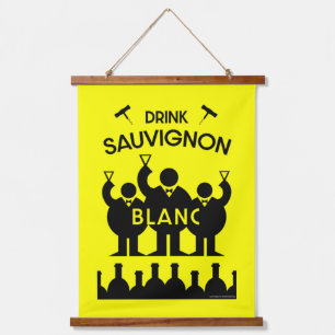 Sauvignon Blanc-Weintrinker Wandteppich Mit Holzrahmen