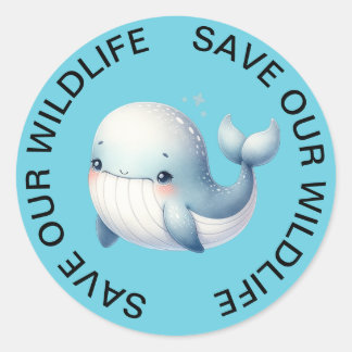 Sauvons nos Stickers Baleine Bleue Faune