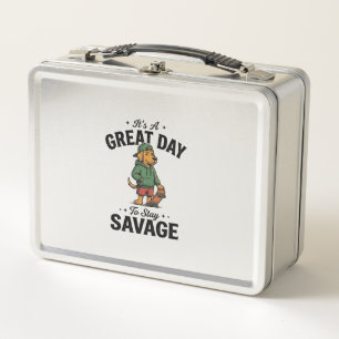 Savage Dog Vintage-Stich-T-Shirt-Design_1 Metall Brotdose