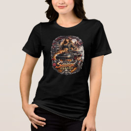 Savage Garage Custom-Fertigerin Mechanikerin Tri-Blend Shirt