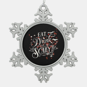 Savage Halloween Gruselige Ästhetik Grafikstil Schneeflocken Zinn-Ornament