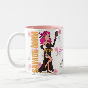Savage Mama Funny Mug - Sassy Mother Day Gift Zweifarbige Tasse