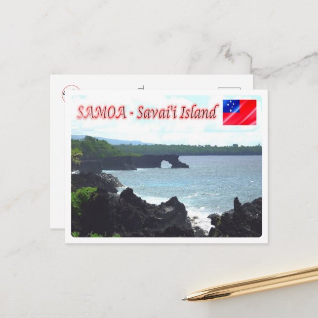 Savai'i Island - Küste - Samoa Postkarte (Vorderseite/Rückseite Beispiel)