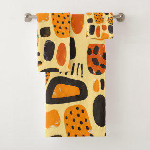 "Savane Pop : Vibrations Tribales en Orange et Noi