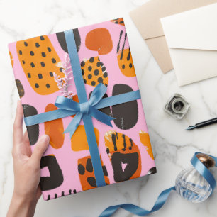 "Savanna Pop: Stammes-Vibes in Orange und Schwarz" Geschenkpapier