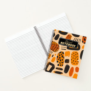 "Savanna Pop: Stammes-Vibes in Orange und Schwarz" Notizbuch